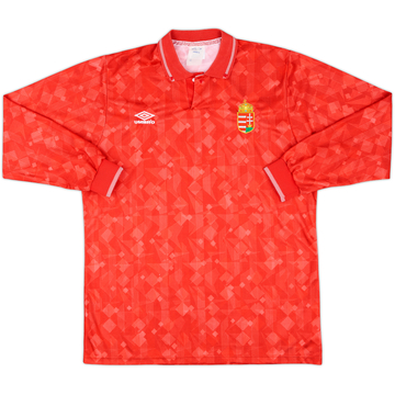Camiseta de local de manga larga versión de jugador de Hungary 1990-93 #8