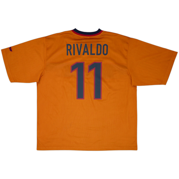 Camiseta básica de visitante del Barcelona Rivaldo #11 1998-00 (XXL)