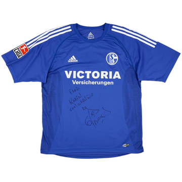 2002-04 Schalke Player Issue Signed Home Shirt Varela #10 - 8/10 - (L)