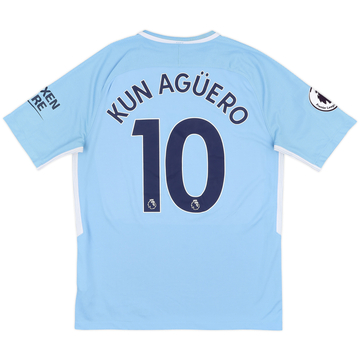 2020-21 Manchester City Match Issue Home Shirt Kun Aguero #10