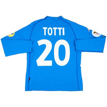 2000-01 Italy European Championship Home L/S Shirt Totti #20 - 8/10 - (XXL)