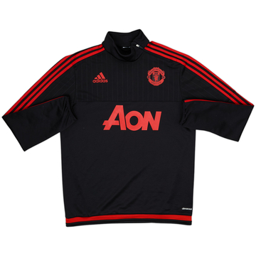 2015-16 Manchester United adidas Top de perforación 1/4 Zip - 8/10 - (L)