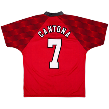 1996-98 Manchester United Home L/S Shirt Cantona #7 - 8/10 - (M)