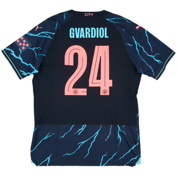 2023-24 Manchester City Match Issue Super Cup Home Shirt J
