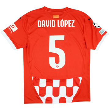 2024-25 Girona Versión Jugador Champions League Camiseta Local David López #5