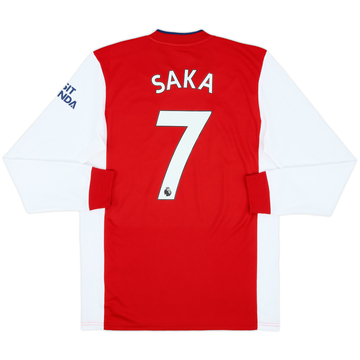 2021-22 Arsenal Home L/S Shirt Saka #7 - 8/10 - (M)