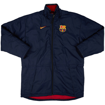 90s y2k FCBarcelona×NIKE nylon benchcoat 2007-08 Barcelona Nike Padded Bench Coat - 6/10 - (S)