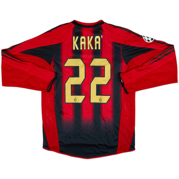 2004-05 AC Milan Home L/S Shirt Kaka #22 - 8/10 - (S)