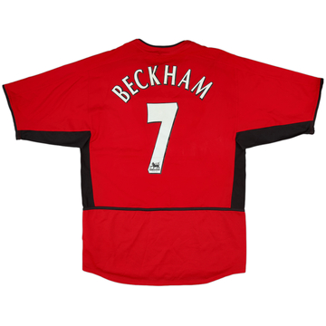 2002-04 Manchester United Home Shirt Beckham #7 - 7/10 - (M)