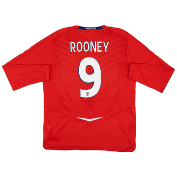 2008-10 England Away L/S Shirt Rooney #10 - 9/10 - (XL)