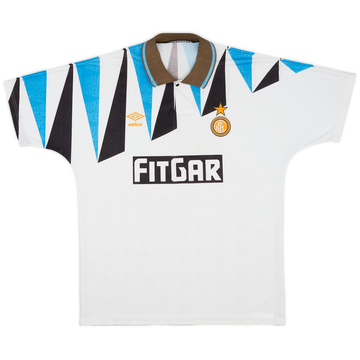 レビュー高評価商品 1991-92 (Baggio) #4 Shirt Home Worn Match Milan Inter トップス