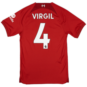 も*9様 liverpool VIRGIL 4 ファンダイク　ユニフォーム 2022-23 Liverpool Match Issue Champions League Home Shirt