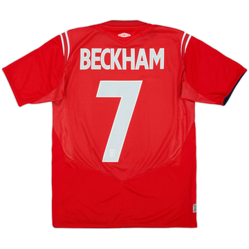 2004-06 England Away Shirt Beckham #7 - 8/10 - (XL.Boys)
