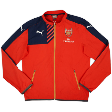 15-16 arsenal FC PUMA HARFJIP jacket M 赤 ARSENAL FC 2014-2015 FA CUP CHAMPION ANTHEM PUMA ZIP JACKET