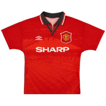ウェア UMBROManchester United 92-94 home kit 1992-94 Manchester United Home Shirt - 5/10 - (L)