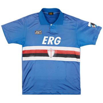 Vtg 95/96 asics × Sampdoria Game Shirts 1992-94 Sampdoria Home Shirt - 5/10 - (M)