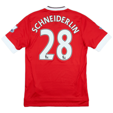 2015-16 Manchester United Player Issue Home L/S Shirt #28 - 9/10 - (S)