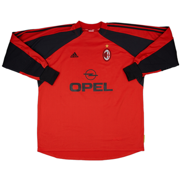 2001-02 AC Milan Match Issue Home L/S Shirt Brocchi #32