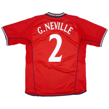 2002-04 England Away Shirt G.Neville #2 - 9/10