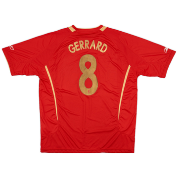 2005-06 Liverpool CL Home Shirt Gerrard #8 - 4/10 - (S)