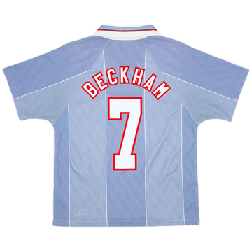 全国宅配無料 1996-97 England Away Shirt Beckham #7 - 8/10 - (M) ウェア