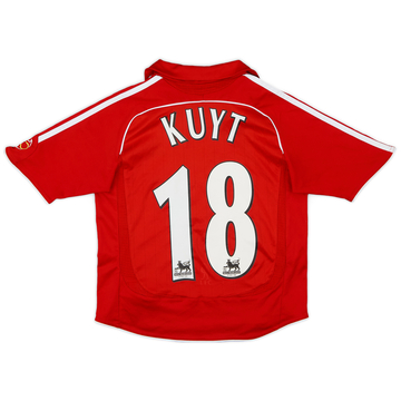 2006-08 Liverpool Home Shirt Kuyt #18 - 7/10 - (L.Boys)