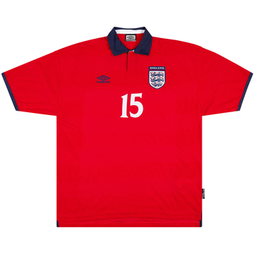 1999-01 England Match Issue Away L/S Shirt #15 (Butt)