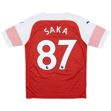 2018 19 Arsenal Home Shirt Saka 87 6 10 M