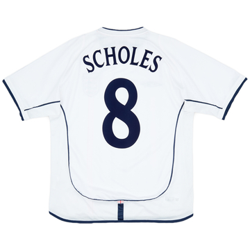 【再入荷】 2001-03 England (L) - 5/10 - #8 Scholes Shirt Home トップス