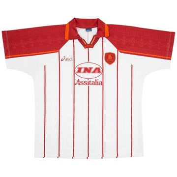 【正規1996-97 asics AS Roma  S/S shirt】 1996-97 Roma Asics Training Shirt - 8/10 - (XL)