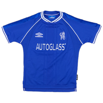 チェルシー　ゲームシャツ　ユニフォームサッカーAUTOGLASS 99-01 1999-01 Chelsea Home Shirt - 9/10 - (6-7 Years)