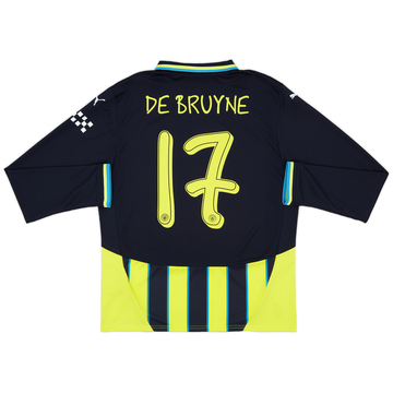 2024-25 Manchester City Authentic Away L/S Shirt De Bruyne #17