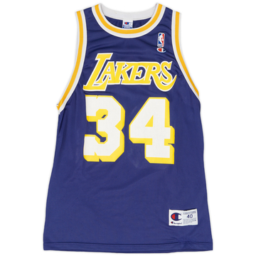 1996-99 LA Lakers O'Neal #34 Champion Jersey (Home) S