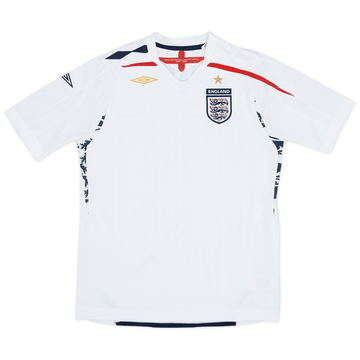 2007-09 England Home L/S Shirt - 8/10 - (L)