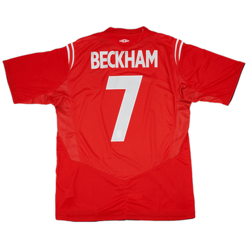 ウェア England Away 2004 #7 Beckham Longsleeve 2004-06 England Away L/S Shirt Beckham #7