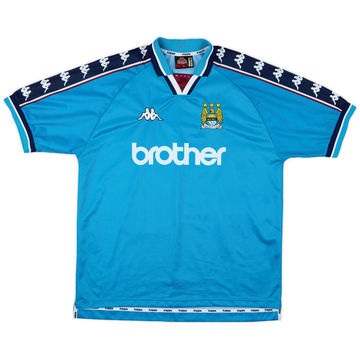 1997-99 Manchester City Home L/S Shirt - 9/10 - (XL.Boys)