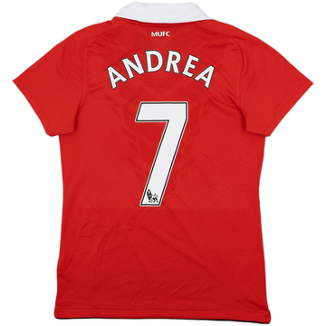 2010-11 Manchester United Home Shirt Andrea #7 - 9/10 - (Women's S)