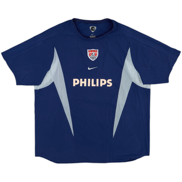 商品画像：2002 Nike Team USA Soccer T Shirt Shield Logo Football MENS 1