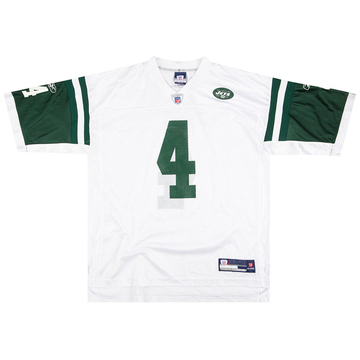2008 New York Jets Favre 4 Reebok On Field Away Jersey Excellent L