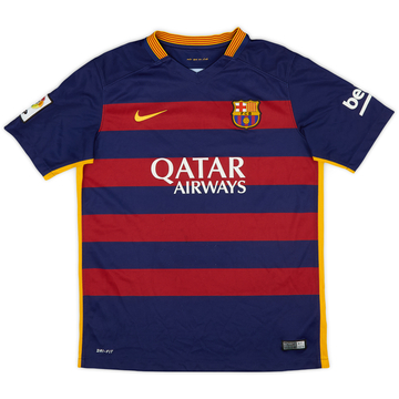 2015-16 Barcelona Home Shirt Neymar Jr #11 - 9/10 - (XL.Boys)
