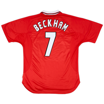 1998-00 Manchester United Home L/S Shirt Beckham #7 - 5/10