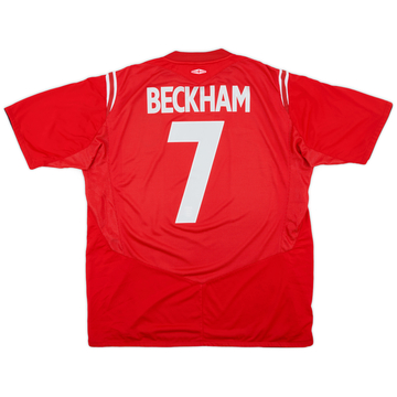 2004-06 England Away L/S Shirt Beckham #7 - 7/10 - (L)