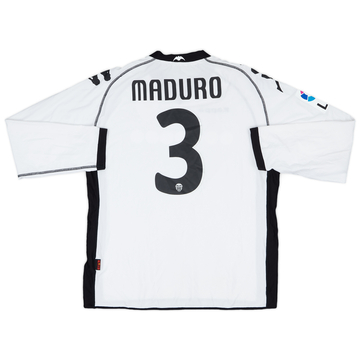 2010-11 Valencia Player Issue Home L/S Shirt Maduro #3 - 8/10 - (XL)