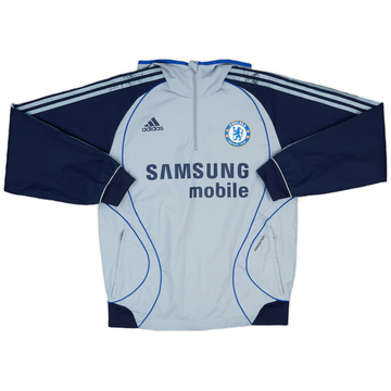 2006-07 Chelsea adidas 1/4 Zip Hooded Training Top - 8/10 - (M)