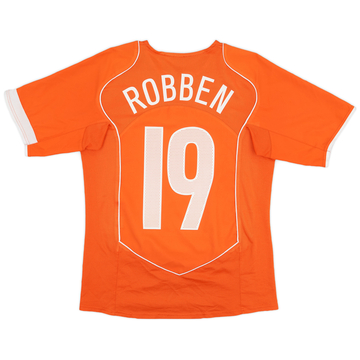 最旬ダウン 2004-06 Netherlands Home Shirt Robben #19 - 6/10 - (S) 応援グッズ