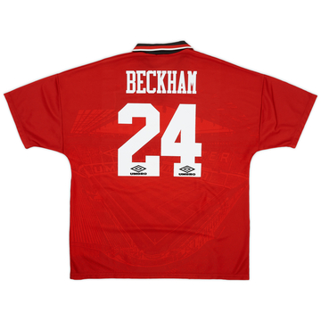 1994-96 Manchester United Home Shirt Beckham #24 - 6/10 - (M)