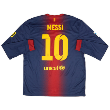 2012-13 Barcelona Home L/S Shirt Messi #10 - 9/10 - (L)