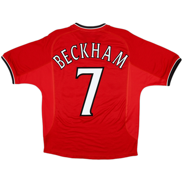Camiseta de local del Manchester United 2000-02 Beckham #7 - 9/10 - (Juvenil Y)