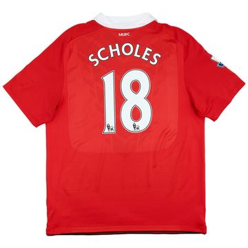 2000-02 Manchester United Home Shirt Scholes #18 - 9/10 - (XL)