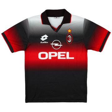 1995-96 AC Milan Home L/S Shirt Baggio #18 - 9/10 - (M) 1995-96 AC Milan Home L/S Shirt Baggio #18 - 9/10 - (M)